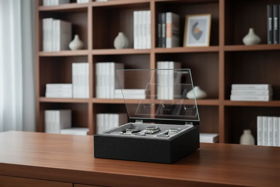 Mozsly watch box in bookroom