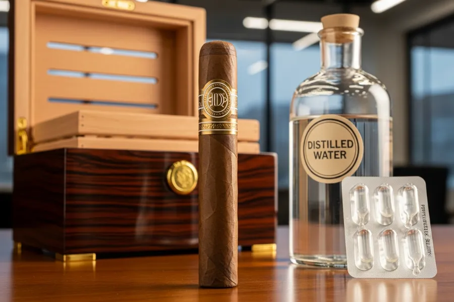 A cigar with the humidor